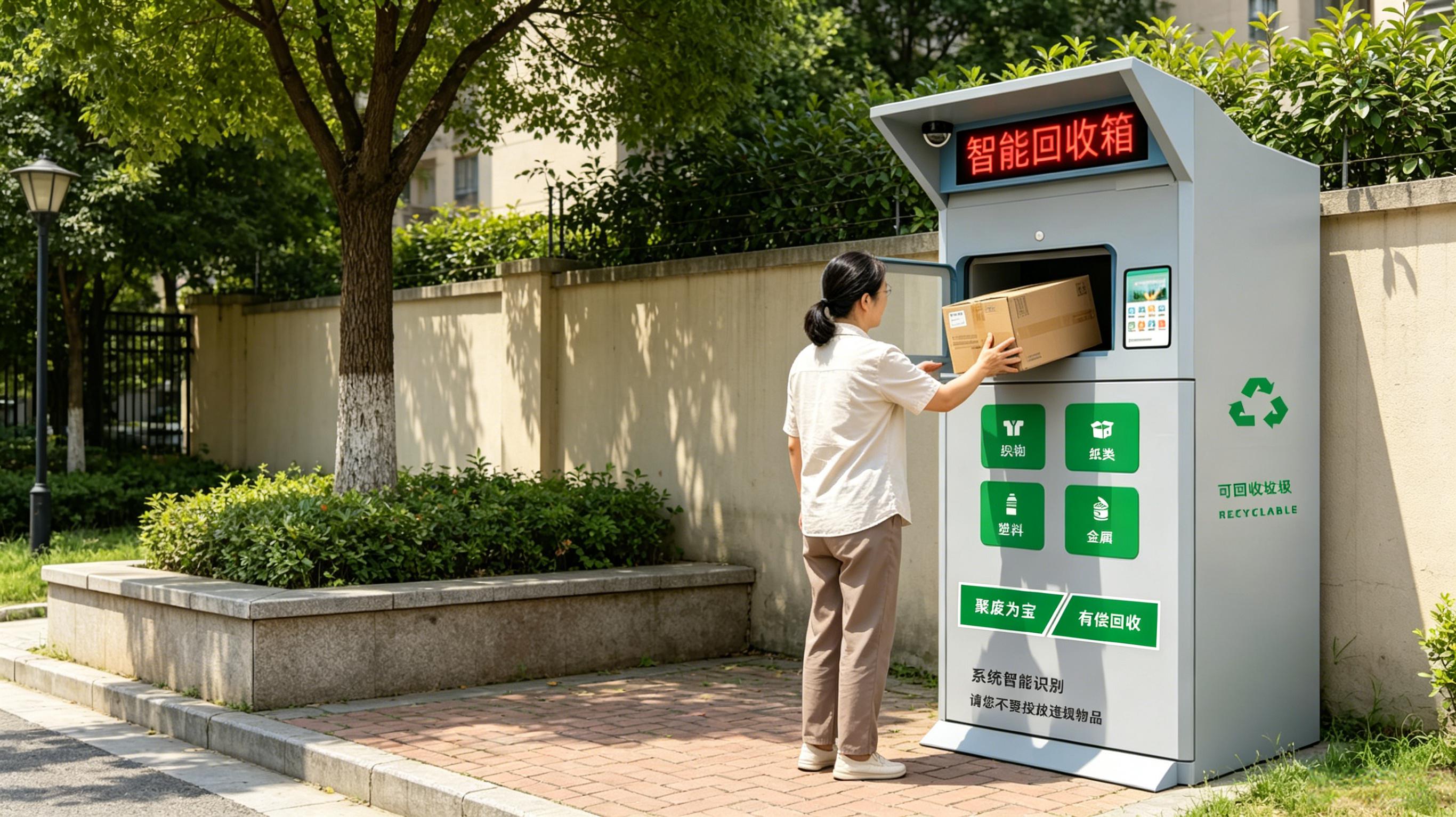 青蓝回收24小时无人值守智能回收箱，让资源循环随时可达